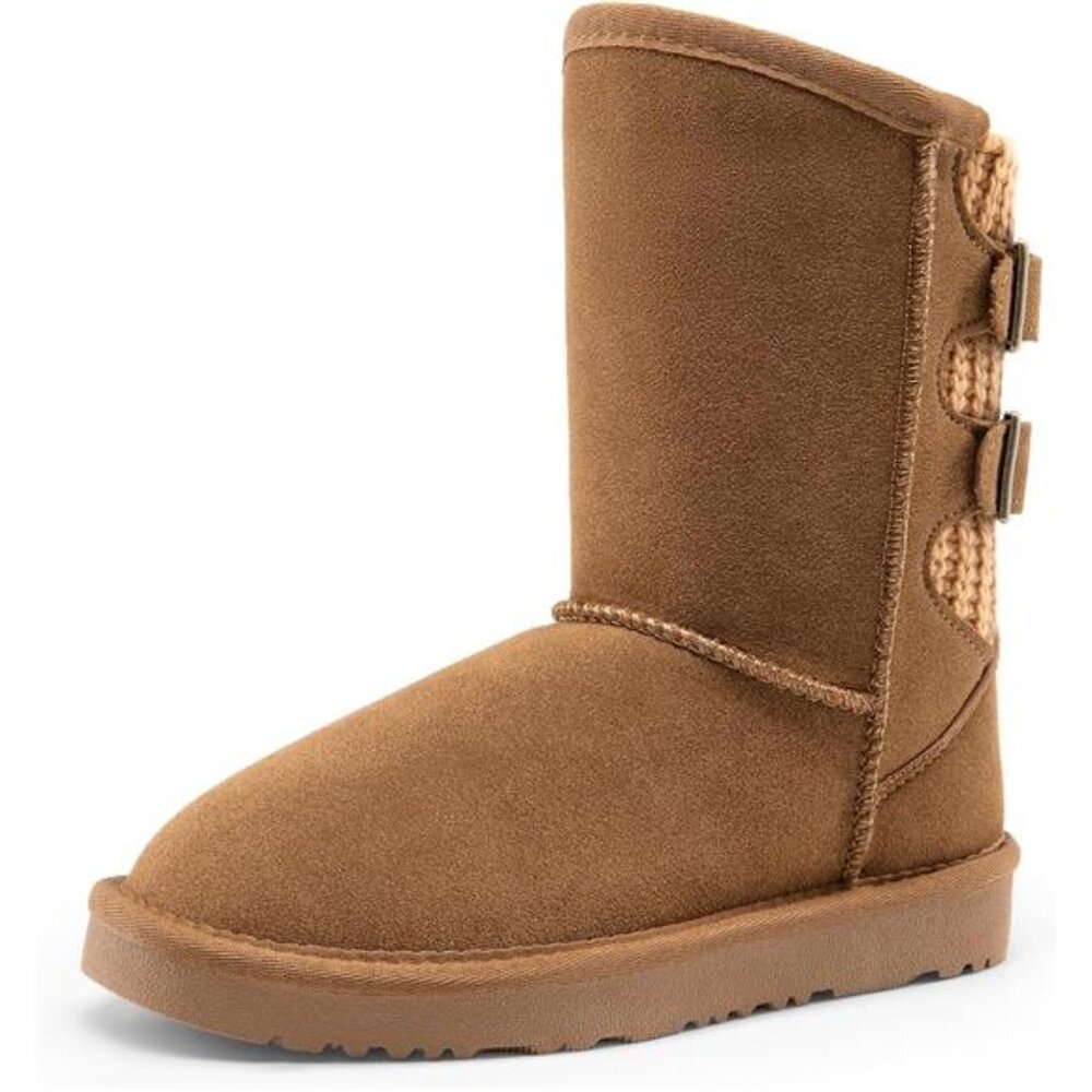 Girls Boys Winter Boots Faux Fur Lined Mid Calf Kids Snow Tall